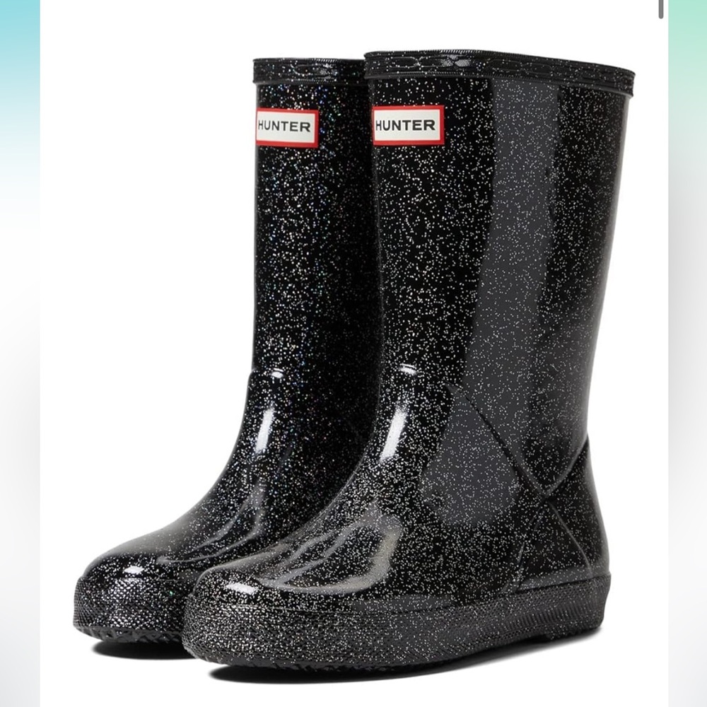Hunter Black Sparkle Rain Boots (Toddler)